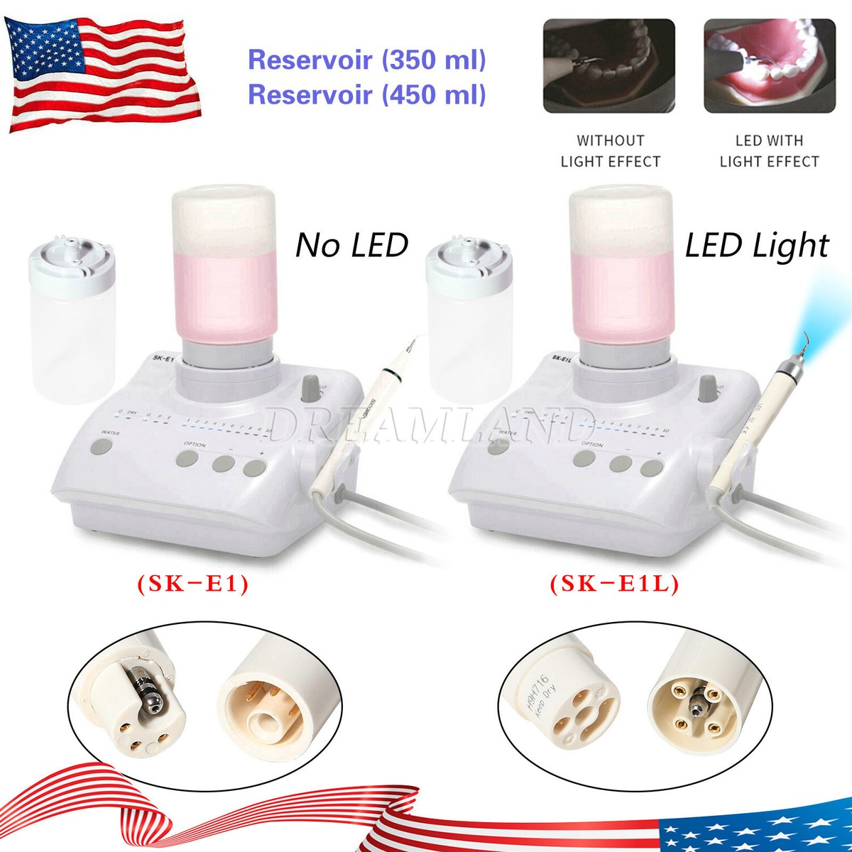 SKYSEA Dental Ultrasonic Piezo Scaler Handpiece With 5 Tips – Fits Cavitron EMS Woodpecker, CE/FDA-1370621