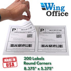 Wing Office - 200 - Shipping Labels - 8.375" x 5.375" - Self Adhesive - Usa Made