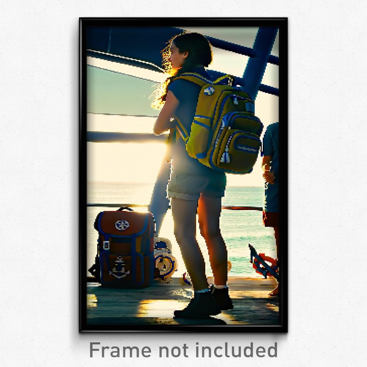 8 Bit Nautical Backpack Pixel Art Poster - Retro Psychedelic Trippy Gamer Print