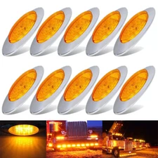 10x 6.5" Amber Oval 16 LED Side Marker Lights Truck Trailer Semi Clearance Light
