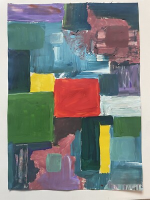 Hans Hofmann Original Gemälde Rot Blau Abstrakt Expressionismus Abstrakte Kunst A15