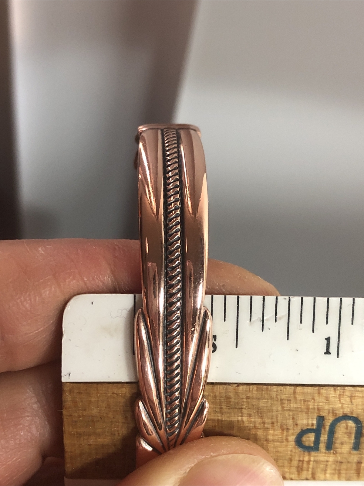 Vintage Solid Copper Hand Tooled Adjustable Cuff … - image 7