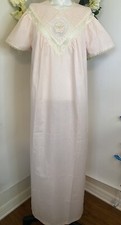 Vintage Gilead Nightgown Cotton Blend Pink Nightie Lace Trim Nightie S USA NWOT