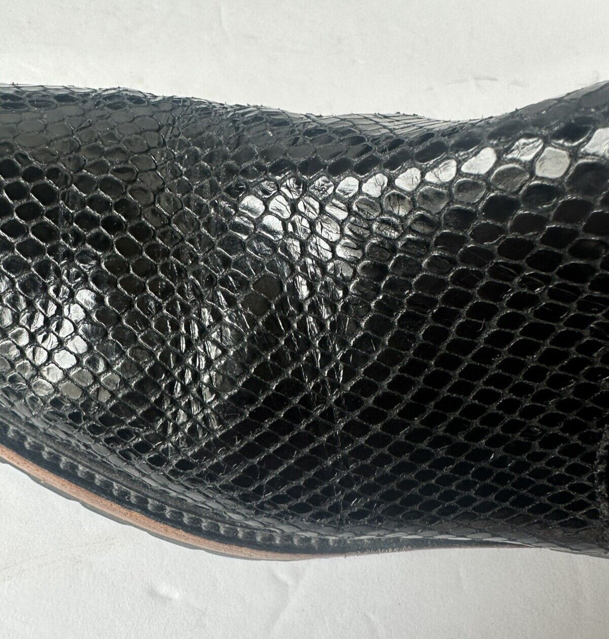RARE ! VINTAGE DRIES VAN NOTEN Leather Python Pat… - image 6