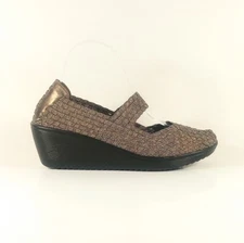 BareTraps Ursala Womens 8.5M Bronze Woven Wedge Heel Slip On Shoes 
