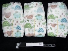 Turtle Print Diapers for Reborn, baby doll, baby shower decor, box opening