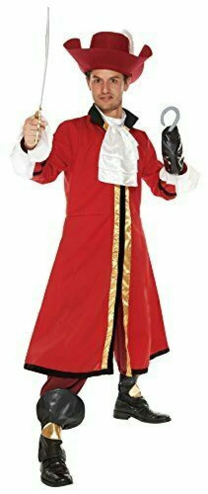 Disney Peter Pan Captain Hook costume Men's 165cm-175cm Lou beads