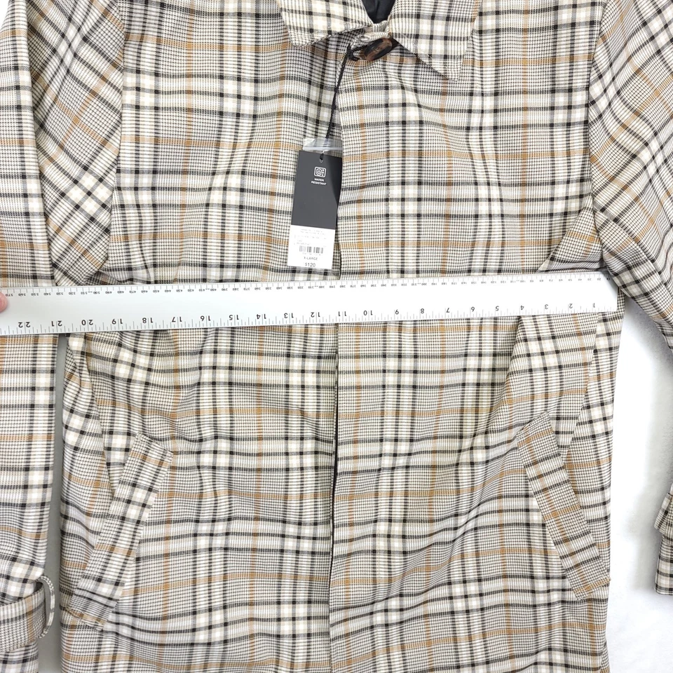 Gabardina repelente al agua JF J. Ferrar para mujer talla XL chaqueta forrada marrón a cuadros Foto 3 de 4