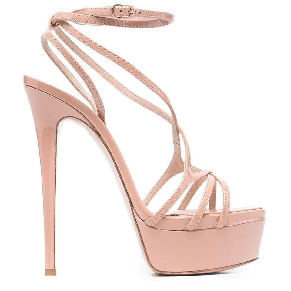 Women Stiletto High Heels Ankle Strap Platform Sandals Sexy Pumps Party Shoes - Image 3 of 4