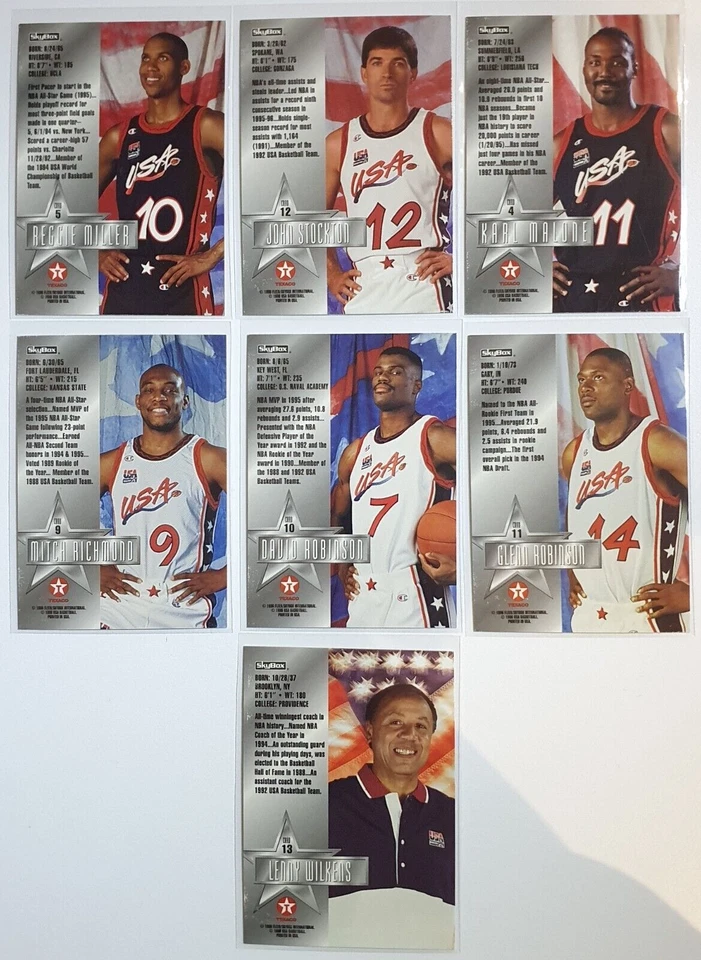 1996 Skybox Team USA Basketball Dream Team II - COMPLETE 14 CARD SET - Image 4 of 4