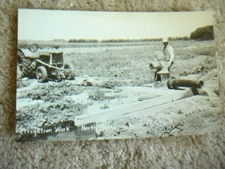 North Platte Nebraska RPPC Postcard c. 1950s Irrigation Work - NEVER USED