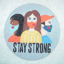 "Stay Strong" Christmas Ornament Hand Painted Needlepoint Canvas WKK