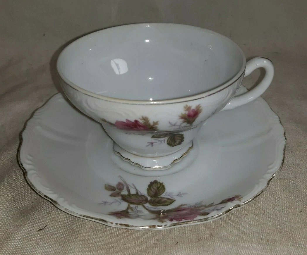 Rose、*****、JAPAN食器&皿セット Vintage Marked Made in JAPAN Teacup & Saucer Plate Fine