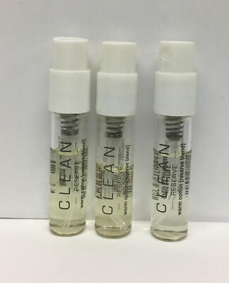 Clean Reserve WARM COTTON Eau de Parfum 0.05oz/1.5ml SAMPLES Lot Of 3,