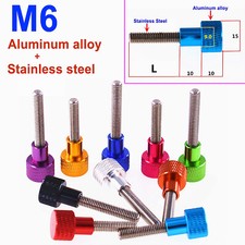 M6 Knurled Thumb Screw Hand Grip Knob Adjust Al Alloy SS High Silver Fit PC Case
