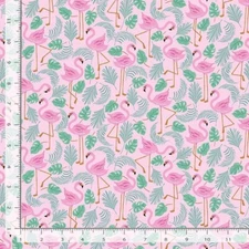 Dear Stella Croc My World STELLA D2601 Candy Flocking Fabulous Flamingos Cotton