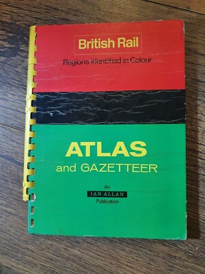 1965 British Rail Regionen identifiziert in Farbe Atlas Gazetteer Buch Karten Züge