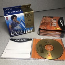 Lot Of 9 DVD-RW Sony- Opened, 4 Discs; JVC- 5 Pack New  Sealed  120 min 4.7 GB