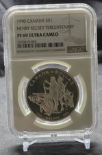 1990 CANADA $1 - HENRY KELSEY TRICENTENNIAL - NGC PF69 UC - MAKE OFFER