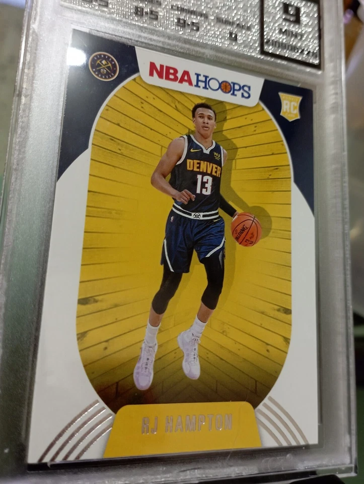 RJ HAMPTON 2020-21 Panini Hoops RC Rookies NBA card (Graded by COR-9 Mint) - Image 2 of 4