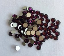 100 pc SWAROVSKI CRYSTAL RHINESTONES AMETHYST 12ss 2058 Round Flatbacks Purple