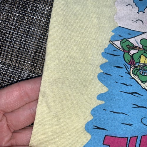 VTG 1990 Teenage Mutant Ninja Turtles TMNT Turtles Ho! Kids Shirt Has Stains - Picture 16 of 18