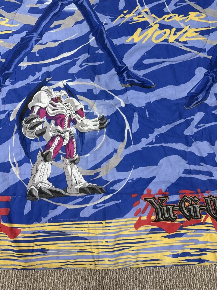 Vintage Yu-Gi-Oh! 1996 Kazuki Takahashi Comforter & Pillow 86" x 63" Twin/Full - Image 3 of 4