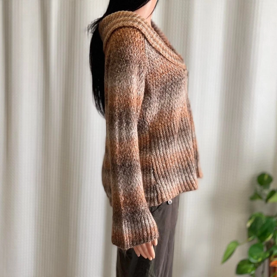 Cárdigan Suéter Tejido Ombre Naranja Marrón Dressbarn De Colección Y2K Grunge Caprichoso L Foto 3 de 4