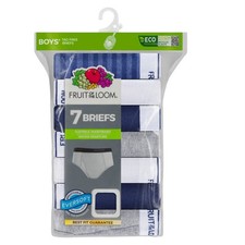 Fruit of the Loom Briefs Boys M 10-12 Cotton Eco-Friendly Soft Tagless 7 Pack