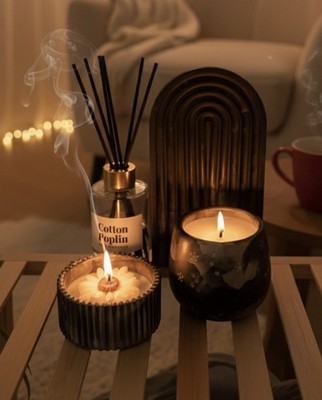 Luxus Weihnachtskerze 3er Set - Duft ''Christmas Wish'' [Holz/Orange/Zimt]