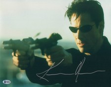 KEANU REEVES SIGNED AUTOGRAPH THE MATRIX 11X14 METALLIC PHOTO BAS BECKETT