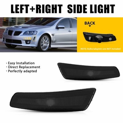 Front Bumper Side Marker Light Housing Smoked For 2008-2009 Pontiac G8 GT GXP ER