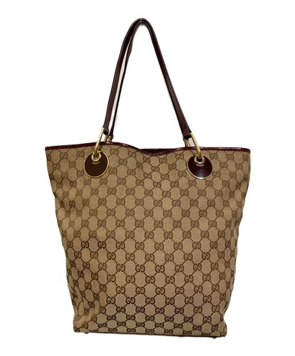 GUCCI GG Canvas Tote Bag Color: Beige women hand bag purse handle From Japan