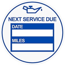 2 inch 60 PCS Next Service Due Static Cling Oil Change Stickers