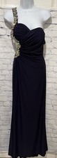 Clairsse one shoulder beaded deep purple formal prom gown dress Size 1/2