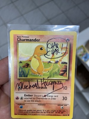 Pokemon Charmander 46/102 Base Set 1999 - Signed Michael Haigney Autograph