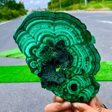 1.53LB Natural glossy Malachite transparent cluster rough mineral sample