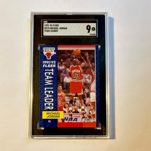 Fleer 1991-92 Michael Jordan Team Leaders Team Leader #375 Bulls SGC 9