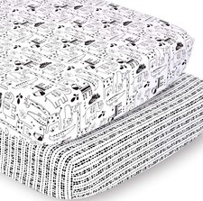 The Peanutshell Fitted Crib Sheet Set for Baby Boys or Girls  Zoo Animals and
