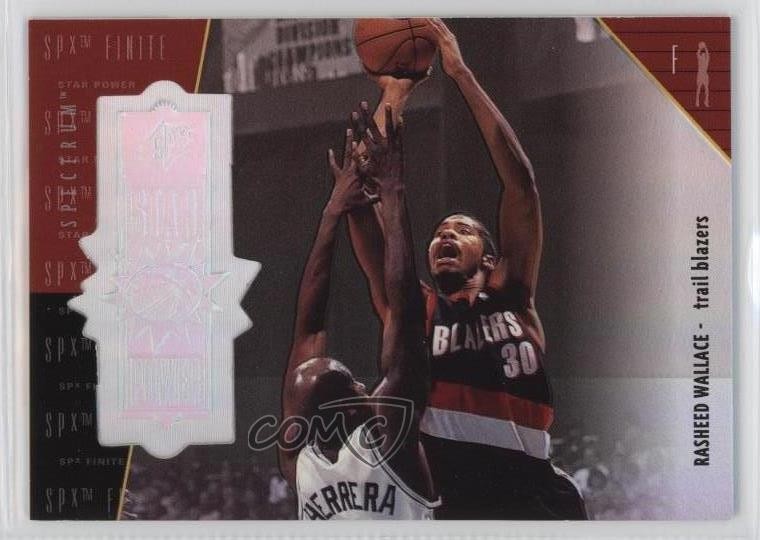 1998-99 SPx Finite Star Power Spectrum 205/250 Rasheed Wallace #121 2b6