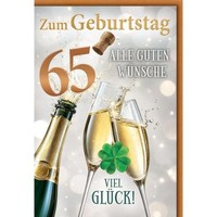 65. Geburtstag GlüCkwunschkarte Mit Umschlag Sektflasche SektgläSer Zum Geburtst