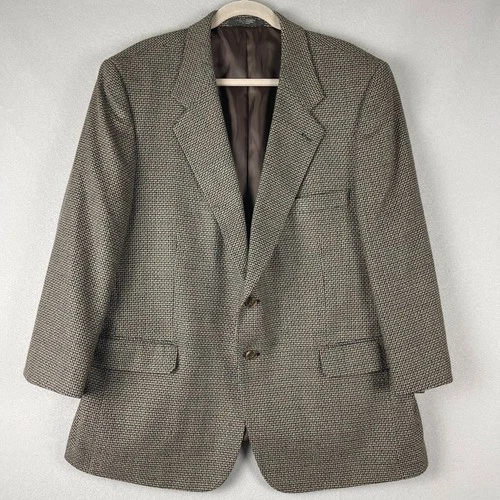 Andre Vachon Lambswool Blazer Sport Coat Mens 46S Brown 2 Button video thumbnail