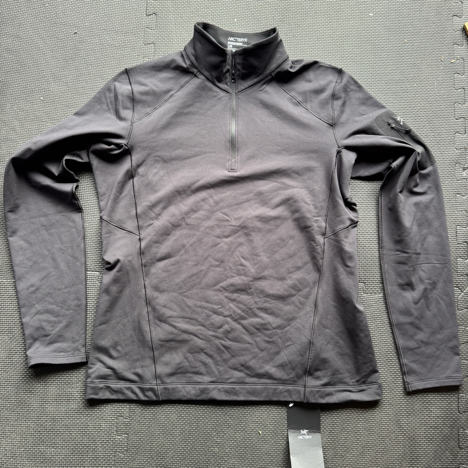 ARC'TERYX Arc’teryx RHO COLLO ZIP DONNA NUOVO CON ETICHETTE Taglia Large Nero X