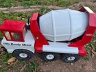 Vintage 1970s Mighty Tonka Ready Mixer Cement Truck Pressed Steel Red White