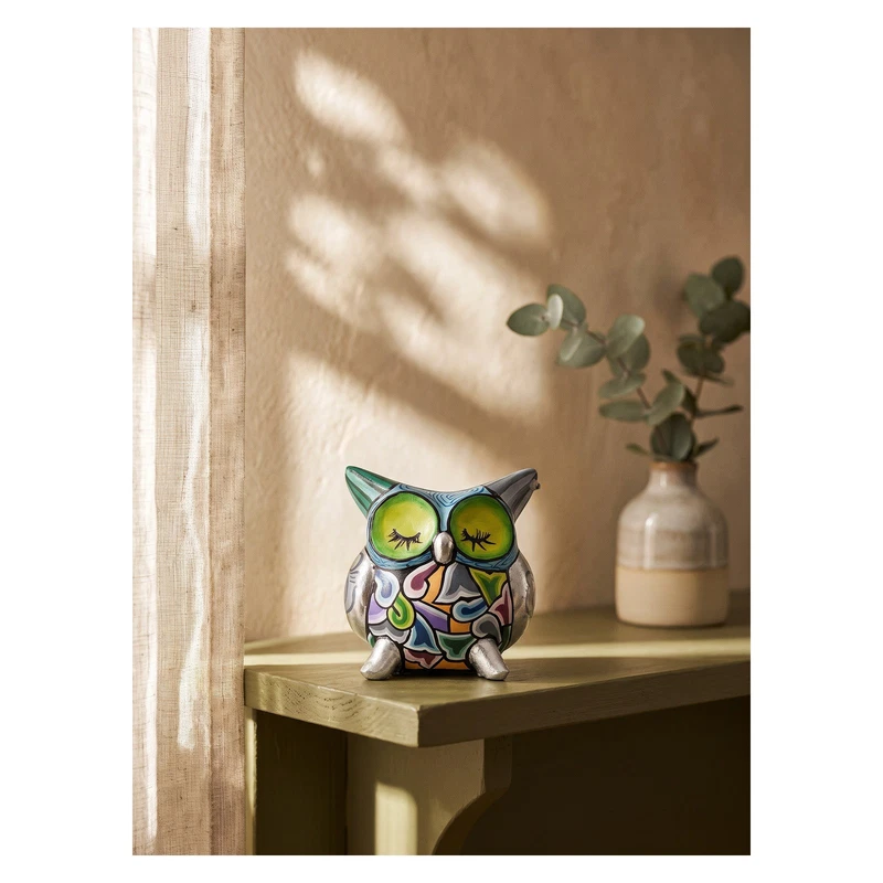 CIVETTA Gufo Statua Scultura Tom's Drag 4375 Meta Berta S Argento 10 cm Pop Art, fotografia 6 di 9