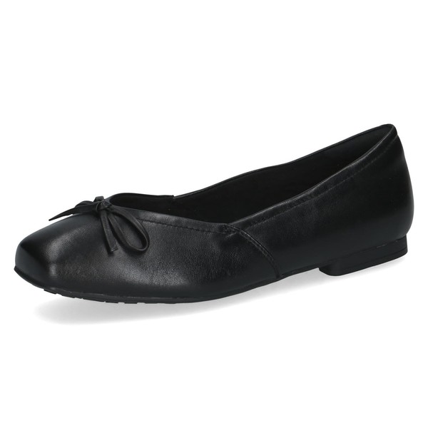 Caprice Damen Ballerinas Aus Leder, Schwarz (Black Softnap.), 39-image