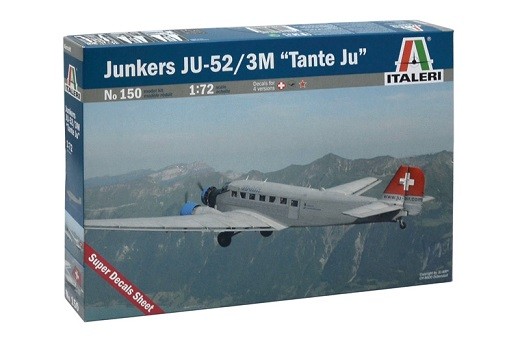 Italeri 150 - 1/72 German Junkers Ju-52 3/M ""Aunt Ju"" - Lufthansa - New