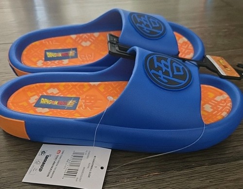 Dragon Ball Z Herren Sandalen Schlappen Hausschuhe royalblau orange GroundUp Größe 9 - Bild 6 von 13