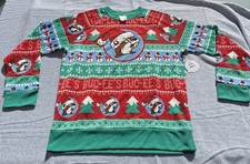 NEW Bucees Christmas Sweater Santa Beaver Red Green Knit Holiday Pullover XL