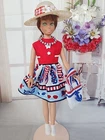 HANDMADE FOR VINTAGE SKIPPER BARBIE DOLL 4TH JULY 250TH FLIP FLOP DRESS SET